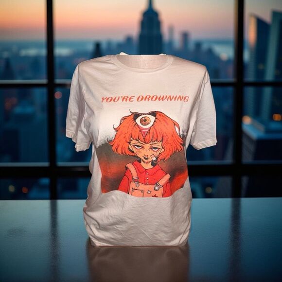 Bella & Canvas You're Drowning Short Sleeve Graphic T-Shirt Cream XL - Picture 1 of 4